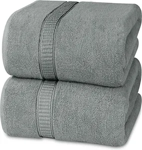 Utopia Towels - Luxurious Jumbo Bath Sheet 2 Piece - 600 GSM (35X70 Inches) 100% Ring Spun Cotton - Highly Absorbent and Quick Dry Extra Large Bath Towel - Super Soft Hotel Quality Towel (Cool Grey)