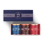 4700BC Gourmet Popcorn, Premium Gift Set, 325g, (3 Tins: 1 Hawaiian Barbeque Cheese, 1 Himalayan Salt Caramel and 1 Nutty Tuxedo Chocolate)