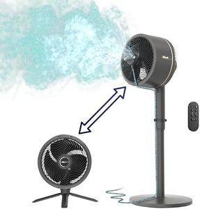 Shark FlexBreeze Pedestal & Tabletop Oscillating Fan with Remote, Indoor & Outdoor Oscillating Fan, Portable Fan With Mist, Corded & Cordless Fan with InstaCool Misting Attachment, FA222