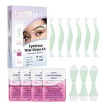 LaWink Eyebrow Wax Strips Kit Facial Wax Strips Ready to Use Wax Strips eyebrow hair removal 24 Strips 4 Calming Oil Wipes Mouth waxing wax Depilatory tape for face eyebrows Facial (Eyebrow)