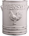 Home Essentials Rooster Utensil Crock Ivory 6.25L X 5.70W X 7.08H