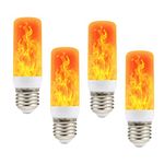 Flame Bulb | Flame Effect Light Bulbs | Flickering Light Bulb, 4 Lighting Modes LED E26 E27 Flame Effect Light Bulbs Decorative for Christmas Halloween (4)