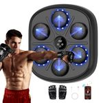 prettop Music Boxing Machine, Boxing Machine with Gloves and LED Lights, Smart Music Boxing Machine, 9 Modes/Speed Adjustment, Boxing Machine Wall Mounted for Kids, Adult and Family