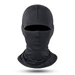 Unaone Balaclava Face Mask, Summer Breathable Cold Feeling Face Cover Neck Guard UV Protection, Black