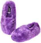 Onmygogo Fuzzy Winter Indoor Slippers for Women (5-6 B(M) US, Purple)