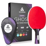 Spindra Rocket Performance Level Ping Pong Paddle, Intermediate/Advanced Table Tennis Paddle with 2MM Offensive Rubber, 2MM Afterburner Sponge, Included Protective Case to Accelerate Your Game (Ghost)