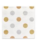 American Greetings 5823553 Metallic Celebration Beverage Napkins, 16 Count, Paper