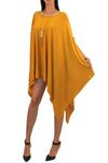 Vivicastle Women's USA Loose Bat Wing Dolman Poncho Tunic Dress Top, Mustard, One Size