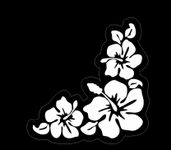 MAKTEM Hibiscus Car Sticker, Flowers Design Car Decals, White Flower Vinyl Sticker Hawaiian Flower Tropical (Only Flowers)