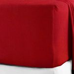 Northern Luxe – 100% Brushed Cotton Flannelette Fitted Sheet 32CM Deep Skirt Box Easy Care Cotton Bedding Available Colours 7 (Red, King)