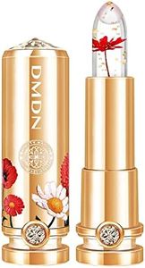 geugecy Crystal Jelly Flower Color Changing Lipstick, Magic Temperature Color Change Lipstick Lip Gloss Tinted Lip Balm Moisturiser, Ph Lipstick Colour Changing Long Lasting Waterproof,1,1.0 count
