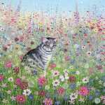 Museums & Galleries Lucy Grossmith Cat in a Cottage Garden Art Greeting Card