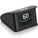 Universal Vehicle Smart HUD Display - 2.6" Digital Mini Car Dashboard Heads Up Windshield Speedometer Projector System w/ GPS Navigation Compass, Displays Speed, Distance, Time and More - Pyle PHUD19