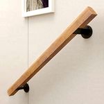 2FT Wooden Stair Handrails, Hand Railings for Stairs Indoor Outdoor, Sturdy Safety Wall Mount Support, Non-Slip Staircase Handrail for Home Garden Corridor, Lofts Decking, Kindergarten Guardrail