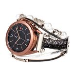 KONAFEI Compatible with Samsung Galaxy Watch 6/5/4/3 Strap/40mm 44mm/Active 2/Galaxy Watch 5 Pro/Watch 6&4 Classic 43mm/47mm/42mm/46mm/Garmin Venu, 20mm Leather Boho Bracelet Jewelry Band for Women