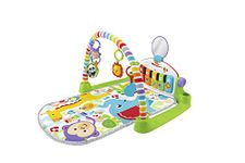 Fisher-Price Deluxe Kick & Play Piano Gym - UK English Edition, baby activity playmat with toy piano, lights, music and learning content, HHG34