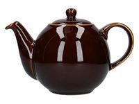 London Pottery 32140 Globe Teapot with Strainer, Ceramic, Rockingham Brown, 4 Cup Capacity (900 ml)