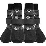 KOOLTAIL Anti Slip Dog Socks - Outdoor Dog Boots Waterproof Dog Shoes Paw Protector with Strap Traction Control for Hardwood Floors