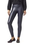 HUE Women’s Leatherette Leggings | Fashionable Faux Leather Legging | Navy | S