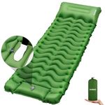 KASIMO Sleeping Mat - Ultralight & Thick Inflatable Camping Sleeping Pad Air Mattress Self-inflating Bed with Built-in Pump & Pillow Compact for Camping Backpacking Hiking Traveling