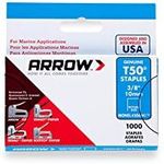 Arrow Fastener 506M1 Heavy Duty T50 Monel Staples for Marine Applications, 3/8-Inch Leg Length, 3/8-Inch Crown Size, 1000-Pack, Made in the USA