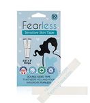 Fearless Tape - Sensitive Skin - Women's Double Sided Tape for Clothing and Body, Transparent Clear Color for All Skin Shades, 50 Count