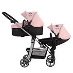 Daisy Chain Pinnacle Double Dolls Pram – The largest Dolls Pram in the World! Adjustable handle up to 95cm. For 7,8,9,10,11,12,13 years+. (Classic Pink)