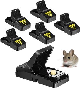 Reusable Mouse Traps, 6-Pack – Easy Set Snap Pest Control