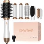 Air Styler Set Magic Styler, OKWRAP Hair Styler 6 in 1, Hair Dryer Brush with Curl, Straighten, Volumise, Smooth and Hairdryer Brushes for Styling, Hot Hair Styler for All Hair Type/Length