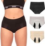 Bambody Absorbent Panty: Period Panties | Maternity and Postpartum Underwear, 3 Pack: Black - Nude - Gray, 1 Count (Pack of 3)