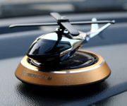 YOURKARTS.COM Solar Powered Car Perfume Diffuser/Dispenser | Helicopter Design, Auto Rotation Fan | For Car Dashboard with Perfume liquid & Organic Fragrance - (golden) Pack of 1)