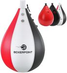 Boxerpoint Speed Bag Boxing Equipment – Durable PU Leather Punching Bag for Adults – Anti-Leak Speed Bags for Boxing & MMA – Hanging Punching Ball for Home and Gym (Tricolor)