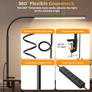 WHW3WIN LED Desk Lamp – Adjustable Black Table Light