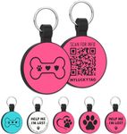 MYLUCKYTAG Silent Silicone QR Code Pet ID Tags Dog Tags - Pet Online Profile - Scan QR Receive Instant Pet Location Alert Email