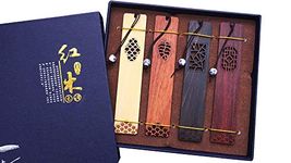 Bookmarks – Handmade Wooden Mark, Chinese Elements, and Can Be Used for A Gift to Students, Teachers, Colleagues and Friends (A Box - Gift with 4 Bookmarks)