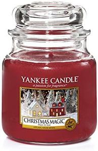 Yankee Candle Giara Profumata Christmas Magic Media Profumazione Ambiente, Rosso, ‎10.7 x 10.7 x 12.7 cm; 412.77 grammi