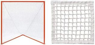 Champion Sports Collegiate Lacrosse Goal: 6x6 Feet Professional Mens & Womens Orange Goal with 8mm White Goal Net Bundle