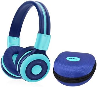 SIMOLIO Kids Bluetooth Headphones with Microphone and 75dB,85dB,94dB Volume Limit, Foldable Lightweight & Adjustable, Wireless Headphones for Kids Boys Girls Children Tablet iPad Blue