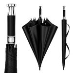 FOROLY Windproof Golf Umbrella for Men and Women - Large 47 Inch Waterproof Double Canopy, Automatic Open and Close, UV Protection Chaata, Durable and Lightweight (Black)