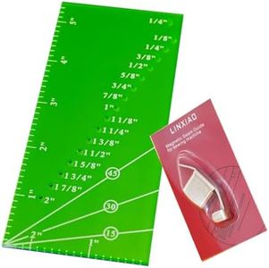 Magnetic Seam Guide Perforated Seam Allowance Ruler for Sewing Machine 1/8”-2” Straight Line Hems Gauge with 1/4” Pivot Point & 15/30/45 Degree Trim Lines Sewing Quilting Supplies Accessories Tools