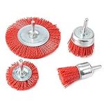 Dciustfhe 4Pcs Nylon Filament Abrasive Wire Cup Brush Nylon End Brush Kit for Drill Tool with 1/4 Inch