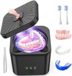 Retainer Cleaner, Ultrasonic Cleaner with UV Light & Timing 45kHz for Dentures, Aligner, Toothbrush Head, 200ML Portable Ultrasonic Cleaner Machine for Dental Appliances, Jewelry etc