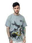 The Souled Store| Official Batman: The Dark Knight Mens and Boys T-Shirts|Half Sleeve|Regular fit Graphic Printed|100% Cotton Grey Color Men T-Shirts