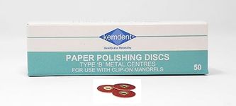 Kemdent Paper Discs B Metal Centre Coarse 19mm(3/4) 50/box, for use with a clip on Mandrel. Provide a convenient, disposable supplement to burrs for the removal of nail and callus tissue.