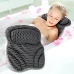 Bath Pillow Neck Back Support - Cushion for Women Men Spa Gifts Luxury Waterproof 4D Mesh Bathtub Pillows with 6 Non-Slip Suction (37×38)