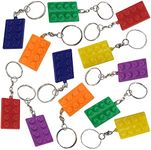 ArtCreativity Building Block Keychains, Set of 12, Fun Key Chains for Backpack, Purse, Luggage, or Pocket Book, Birthday Party Favors, Carnival Party Favors for Kids, Great Giveaways