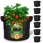 Gardzen 15 Gallon Grow Bags 6-Pack, 500G Thick Nonwoven Fabric Pots with Waterproof Liner & Breathable Bottom, for Hot Dry Climates