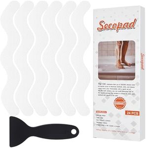 Secopad Patented Anti Slip Shower Stickers 24 PCS Safety Bathtub Strips Adhesive Decals with Premium Scraper for  Bath Tub Shower Stairs Ladders Boats (White)