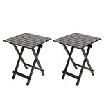 SunnyFeel Compact Folding Camping Table, Aluminum Lightweight Foldable Camp Tables, Outdoor Travel Picnic BBQ for 2 People, Brown Pack of 2