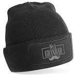 D Design Invent Print! Grandad Hat Gift Best Beanie for Birthday Father's Day Keepsake (Black)